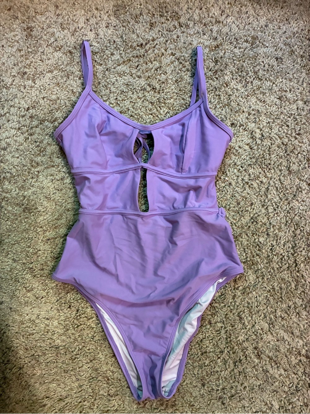 Cupshe Lavender Purple One-Piece Swimsuit with Front Keyhole